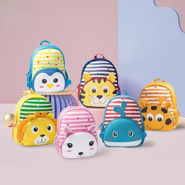 Mochila de animales de dibujos animados linda y de moda, material de buceo para niños, mochila ultraligera, linda mochila para jardín de infantes