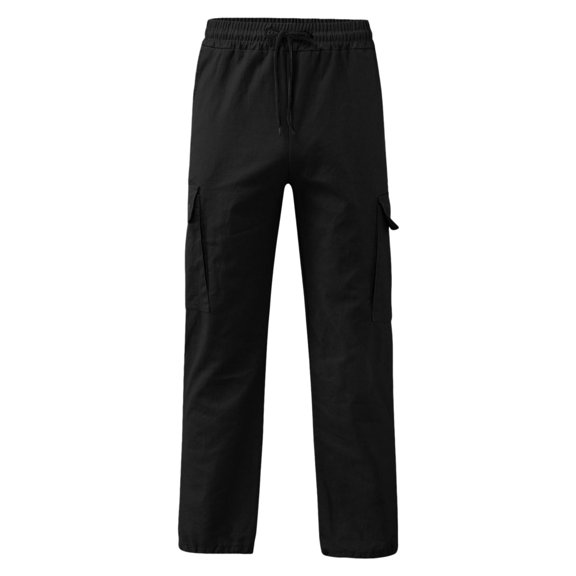 CONZONE Kids Boys Baggy Cargo Pants Straight Leg Hiking Pants for Child Elastic Waist Drawstring Lightweight Fall Winter Outdoor Jogger Pants with Pockets