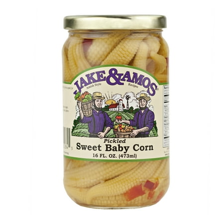Jake & Amos Pickled Sweet Baby Corn 16 oz. Jar (2