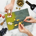 thumbnail image 4 of Yellow Cutting Board, Wooden Board Paint Splashes Brush Stroke Grunge Design Elements, Decorative Tempered Glass Cutting and Serving Board, Small Size, Yellow Grey, by Ambesonne, 4 of 5