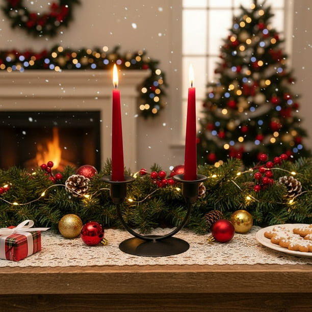 Decoraciones para San Valentín, adornos para San Valentín, regalos para San Valentín, decoraciones para cenas a la luz de las velas, decoraciones románticas para la mesa navideña, candelabros de hierr