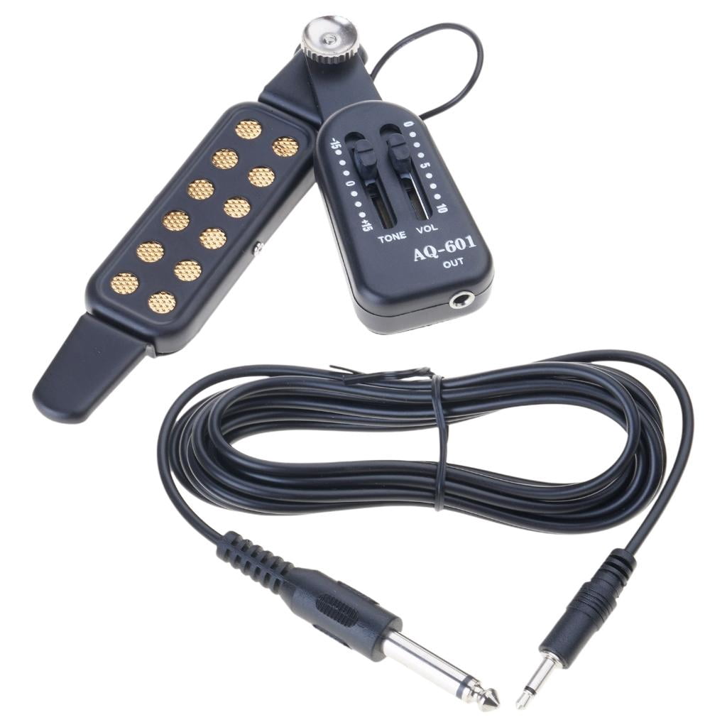 Yihuala Acoustic Guitar Pickup with Volumes Tone Tuner 12 Sound Hole Pickup Transducer Musical Instruments Accessories