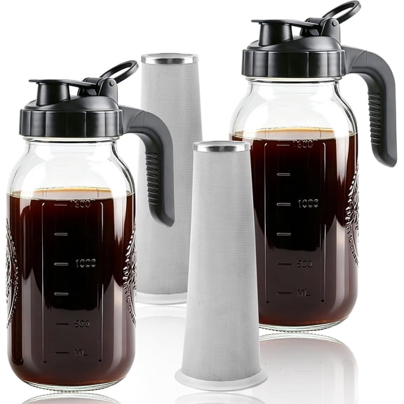 Cold Brew Coffee Maker 64oz Iced Coffee Maker with Stainless Steel Filter