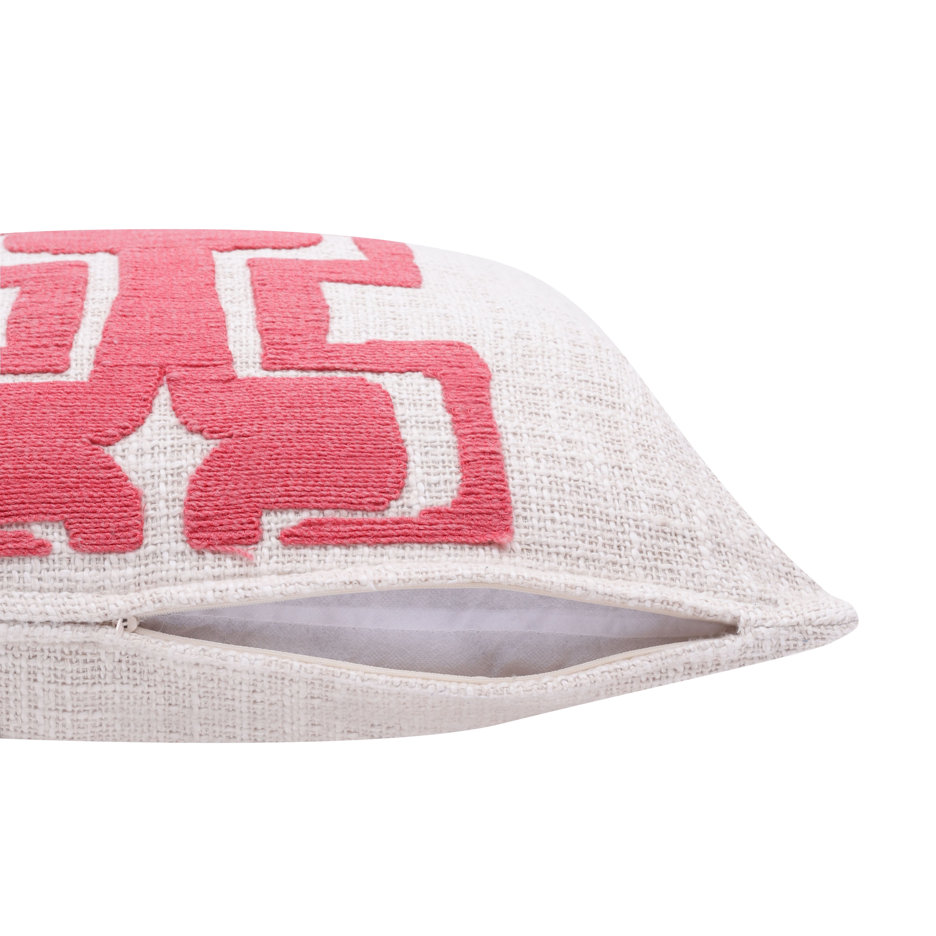 Harlow Hill Stacy Garcia 20" x 20" Coral/Ivory Geometric Cotton Blend Adult Decorative Throw Pillow Cover
