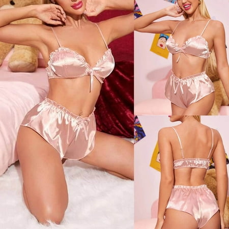 

Set Comfortable Bowknot Suspender Ladies Underwear Solid Color Pajamas Valentines Day Lingerie for Women Teacher Lingerie for Women plus Lingerie for Women plus Size