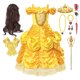 thumbnail image 3 of Disney-vestido de princesa Bella para niña, vestido de baile Floral, disfraz de Bella y La Bestia, fiesta de Halloween, 3 of 5
