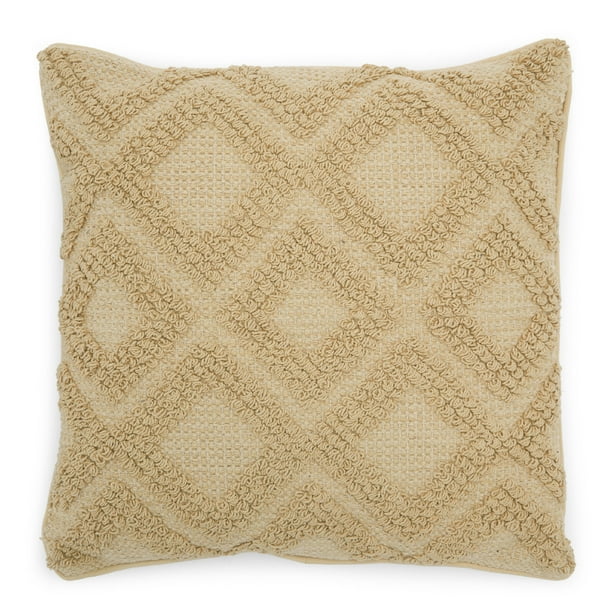 MoDRN Naturals Textured Diamond Decorative Throw Pillow, 20x20