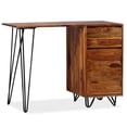 thumbnail image 2 of vidaXL Writing Desk with 1 Drawer and 1 Cabinet Solid Sheesham Wood, 2 of 12
