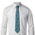 thumbnail image 4 of XMXY Blue Leaves Flower Men'S Necktie Ties , Formal Bussiness Wedding Party Printed Tie, 4 of 9