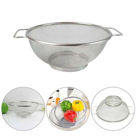 Commercial Grade Thickened Stainless Steel Colander, Heavy Duty Rust-Proof Kitchen Strainer with Dual Handles, Fast Draining Bowl for Restaurant, Hotel, Home Pasta, Vegetable & Fruit Draining