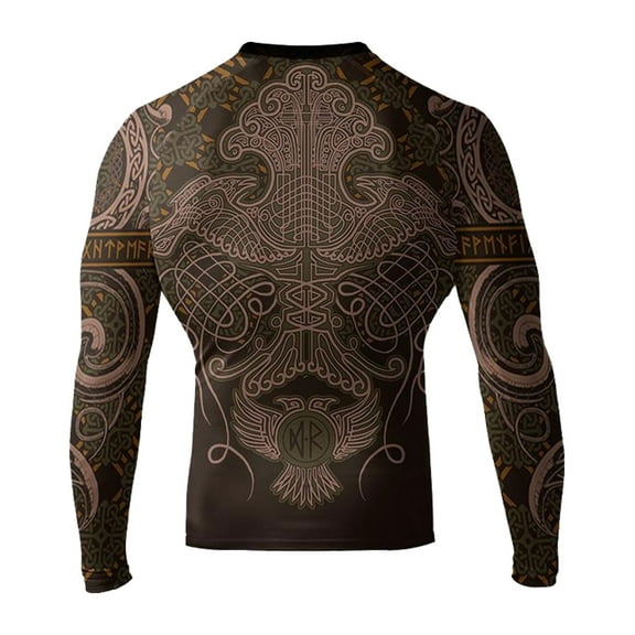 Men's Nordic Brown IBJJF Approved MMA Rash Guard Small