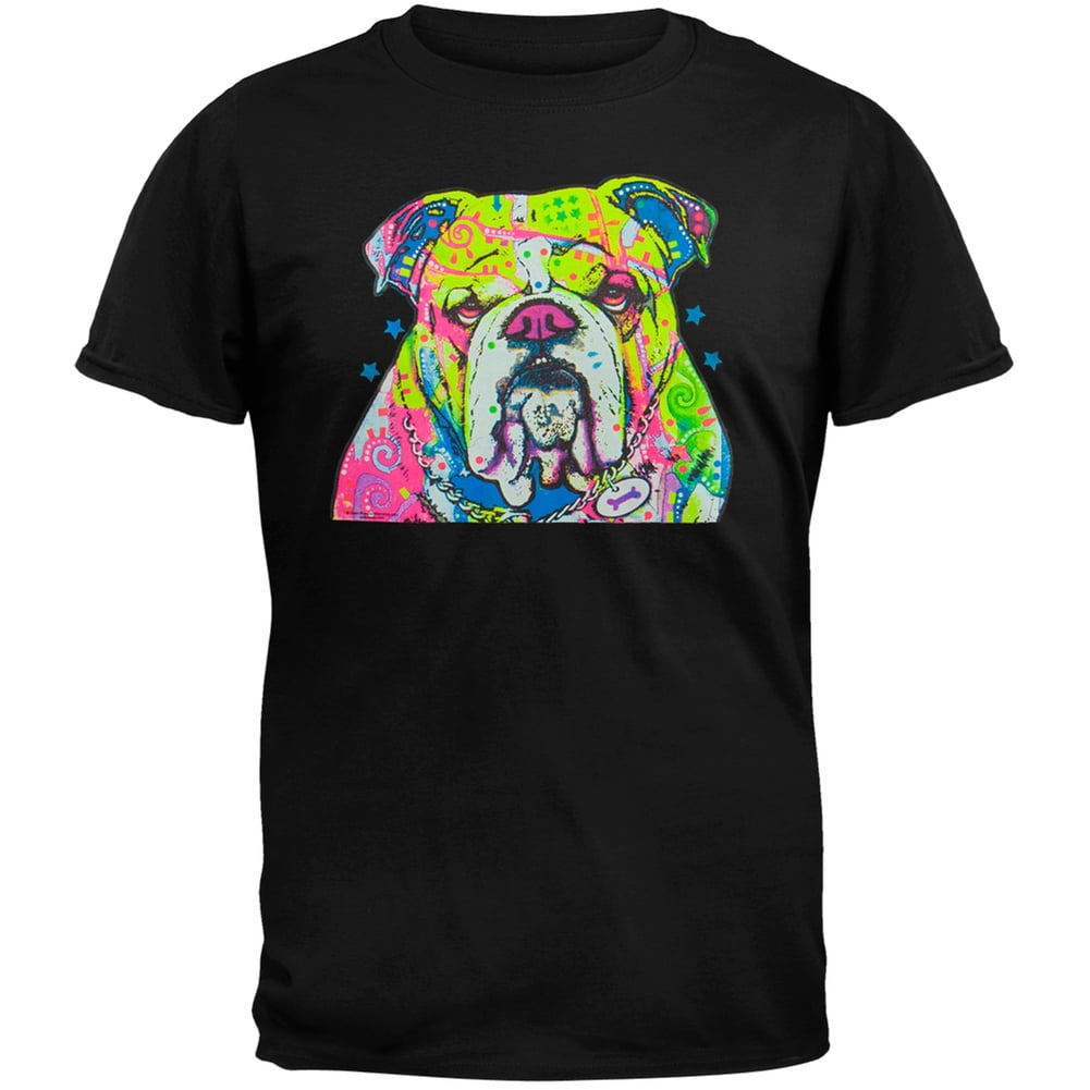 The Bulldog Neon Black Light Adult TShirt Large