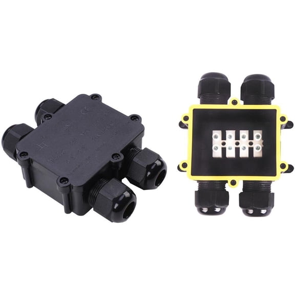 V-TAC - Waterproof Box Terminal Block, Black, IP68, 8-12mm
