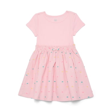 Wonder Nation Toddler Girls Poplin Dress, Sizes 12M-5T