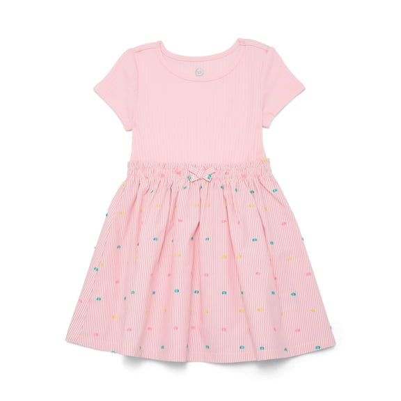 Wonder Nation Toddler Girls Poplin Dress, Sizes 12M-5T