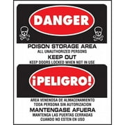 Hy-ko CFS-5 15 in. X 19 in. Plastic Bilingual Danger Sign Pack Of 5