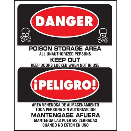 Hy-ko CFS-5 15 in. X 19 in. Plastic Bilingual Danger Sign Pack Of 5