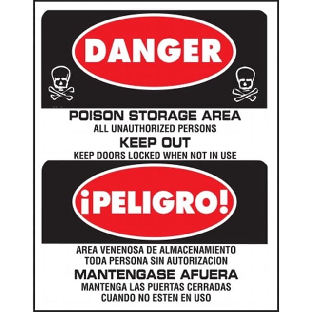 Hy-ko CFS-5 15 Po X 19 Po Plastique Signe de Danger Bilingue Pack de 5
