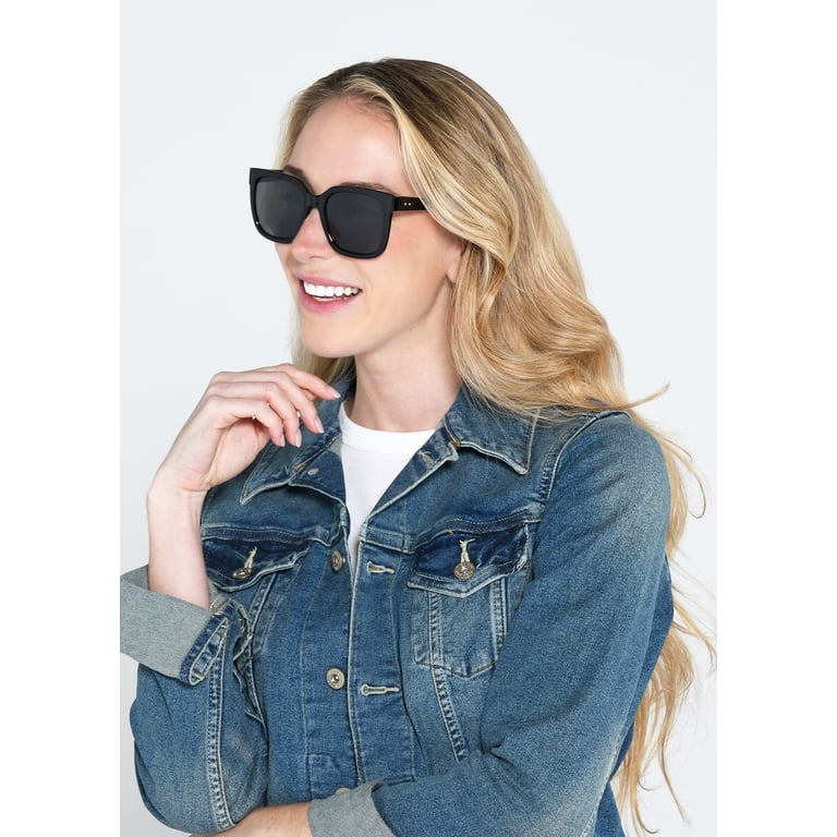 Foster Grant Women's Oversized Square Black Sunglasses photo 4