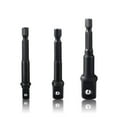thumbnail image 2 of Drill Socket Adapter Hex Shank To Square Impact Driver Extension Bits Kit Craftsman Spring Locking Replacement Reducer Hand Tool 3Pcs Extension Bits, 2 of 10