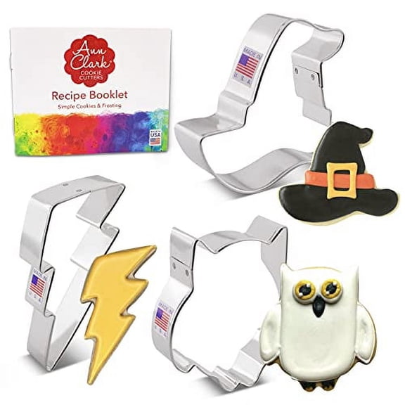 Ann Clark Witchcraft and Wizardry Cookie Cutter Set, 3-Piece, Made in USA