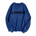 thumbnail image 4 of Women Crew Neck Pullover Christmas Sweatshirts for Women Funny Women's Fashionable Letter Printed Round Neck Long Sleeved Casual Sports Sweatshirt (1) L, 4 of 4