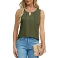 thumbnail image 3 of UVN Summer Tank Tops for Women Crewneck Sleeveless Dressy Work Blouses Casual Flowy Shirts, 3 of 9