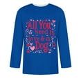 thumbnail image 4 of Jinhomg Big and Tall Tee Top for Men Trendy Valentines Letter Print T-Shirts Lightweight Comfy 3/4 Sleeve Crew Neck Holiday Tees 2025 Gifts Seasonal Sale Blue M, 4 of 5