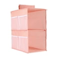 thumbnail image 1 of Organizador colgante de armario de 2 estantes, estantes de almacenamiento colgantes, estantes colgantes plegables para armario con cintas mágicas, rosa, 1 of 5