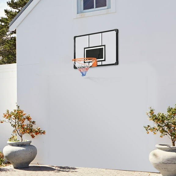 Zateety Wall Mounted Basketball Hoop with 45" x 29" Shatter Proof Backboard, Durable Rim and All-Weather Net for Indoor and Outdoor Use