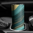 thumbnail image 3 of 20oz Teal Gold Marble Wave Pattern Skinny Tumblers Stainless Steel Tumbler with Lid and Straw,Vacuum Insulated Double Wall Travel Tumbler Cups with Cleaning Brush for Coffee,Tea, 3 of 6