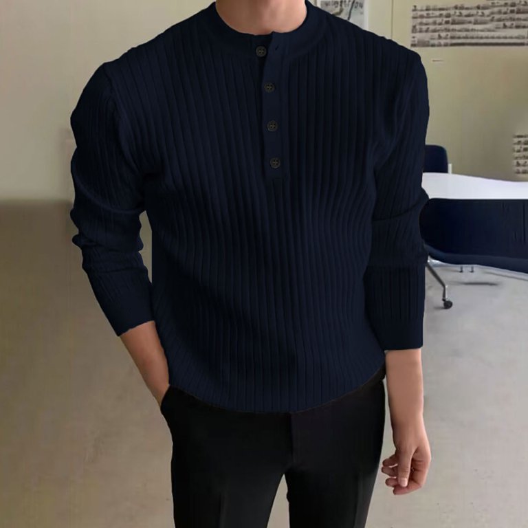 ZCFZJW Mens Casual Waffle Knit Striped Shirts Lightweight Solid