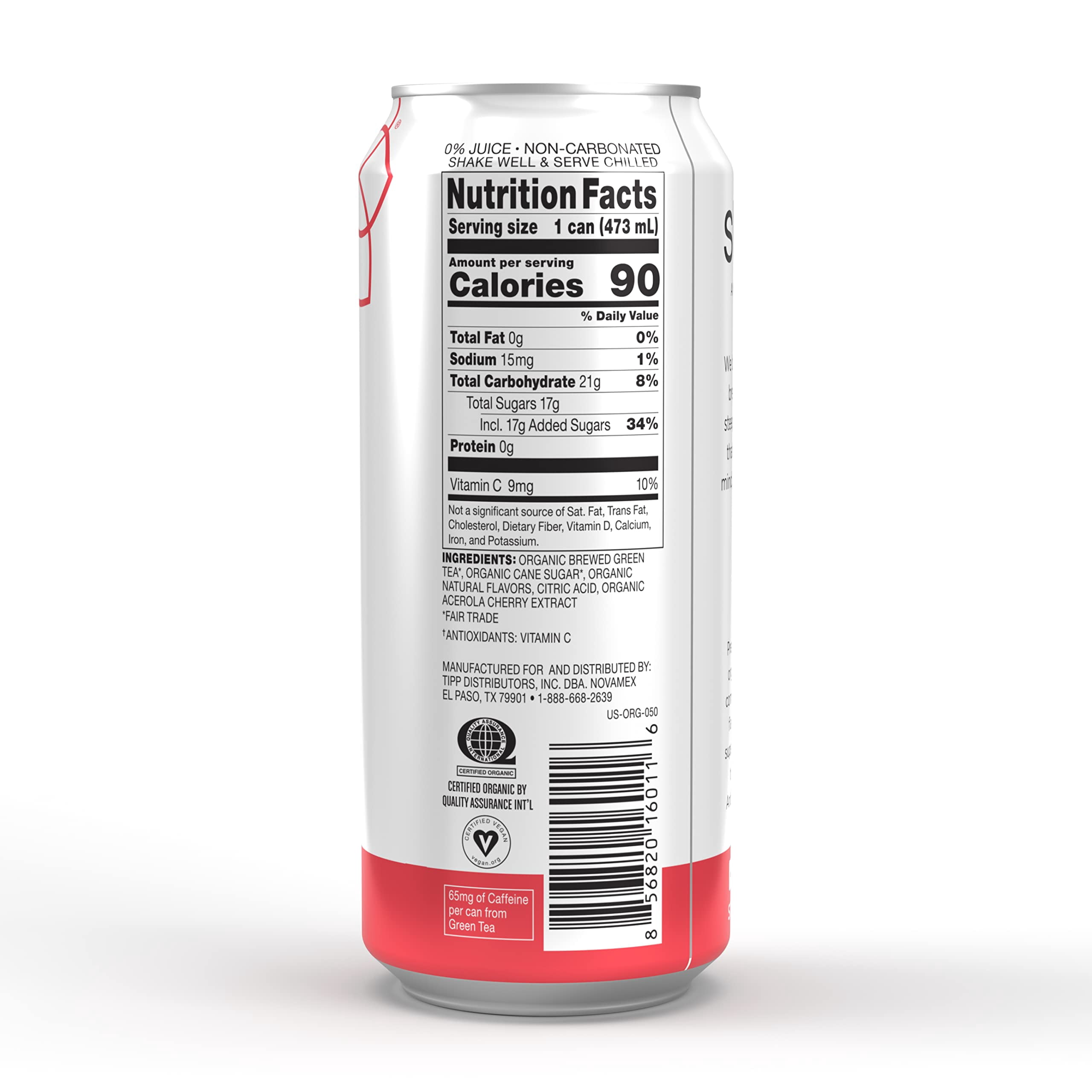Steaz Organic Lightly Sweetened Iced Green Tea, Super Fruit, 16 FL OZ (Pack of 12)