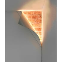 Home Concept "Big Reveal" LED Corner Light, 18" White Curved Metal, 3 Scenes