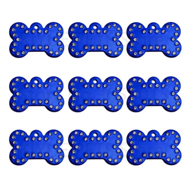 Wholesale 20Pcs 2MM Dog Bone Diamond Decor Pet Id Tag Custom Engraved Love Name Phone Number Cat Dog ID Tag Charm Personalized ShopWise Round
