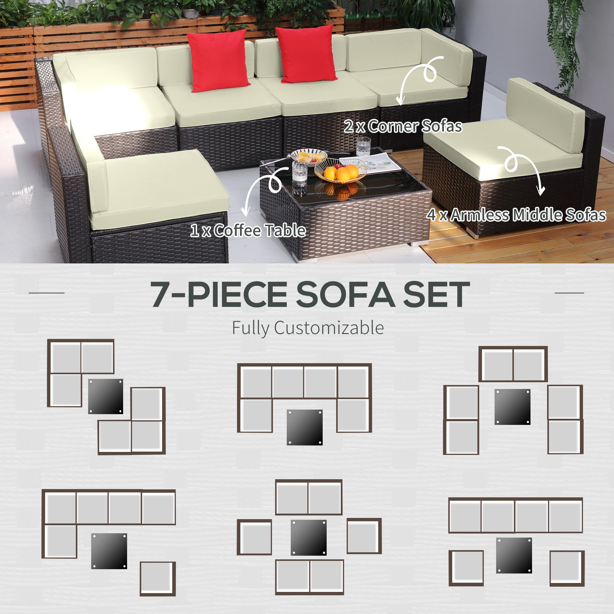 Outsunny 7 2024 piece sectional