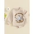 thumbnail image 4 of Infant Baby Girls Halloween Clothes Ghost Letter Long Sleeve Sweatshirt Romper Bodysuit Fall Holiday Clothes 0-24M, 4 of 8