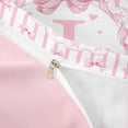 thumbnail image 4 of Meiyoeat Kawaii Bow Letter J Print Bedding, Floral Stripes Love Heart Duvet Cover Full, Pink White,3pcs,No Comforter,Pink Reversible, 4 of 6