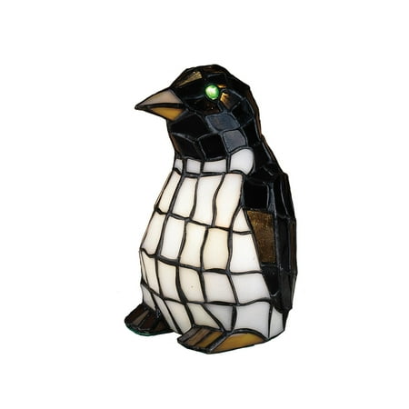 8 Inch H Penguin Tiffany Glass Accent Lamp