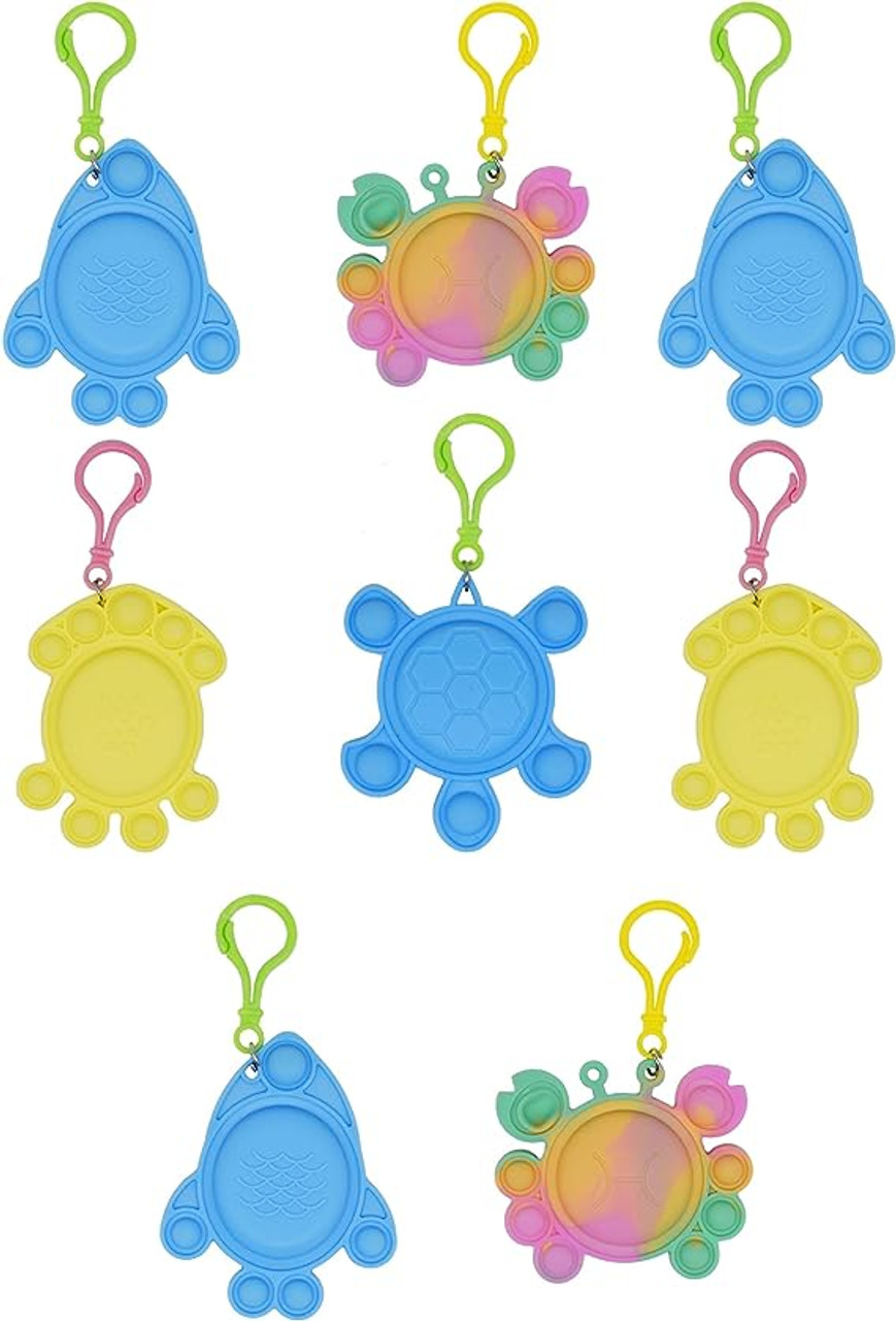 Black Duck Brand Set of 8 Vibrant Stress Reducing Pop Keychain
