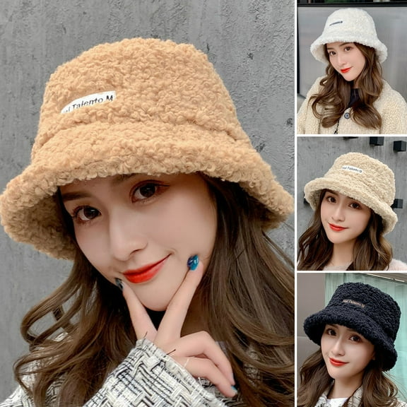 Yirtree Bucket Hat Women's Faux Fur Hat Girls' Teddy Style Winter Hat Fisherman Hat Warm Windproof Cap