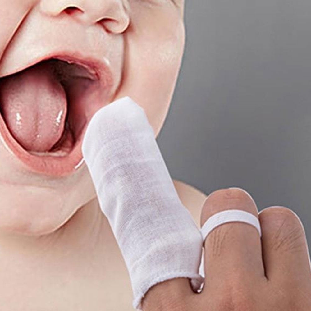 KangQi 6Pcs Infant Toddler Baby Mouth Gum Wipe Cleaning Gauze Oral Finger Toothbrush