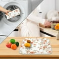 thumbnail image 3 of Yayeee Dish Drying Mat for Kitchen Counter 16" x 18" Microfiber Super Absorbent Coffee Decorative Pad, Orange Floral Blooms, 3 of 9