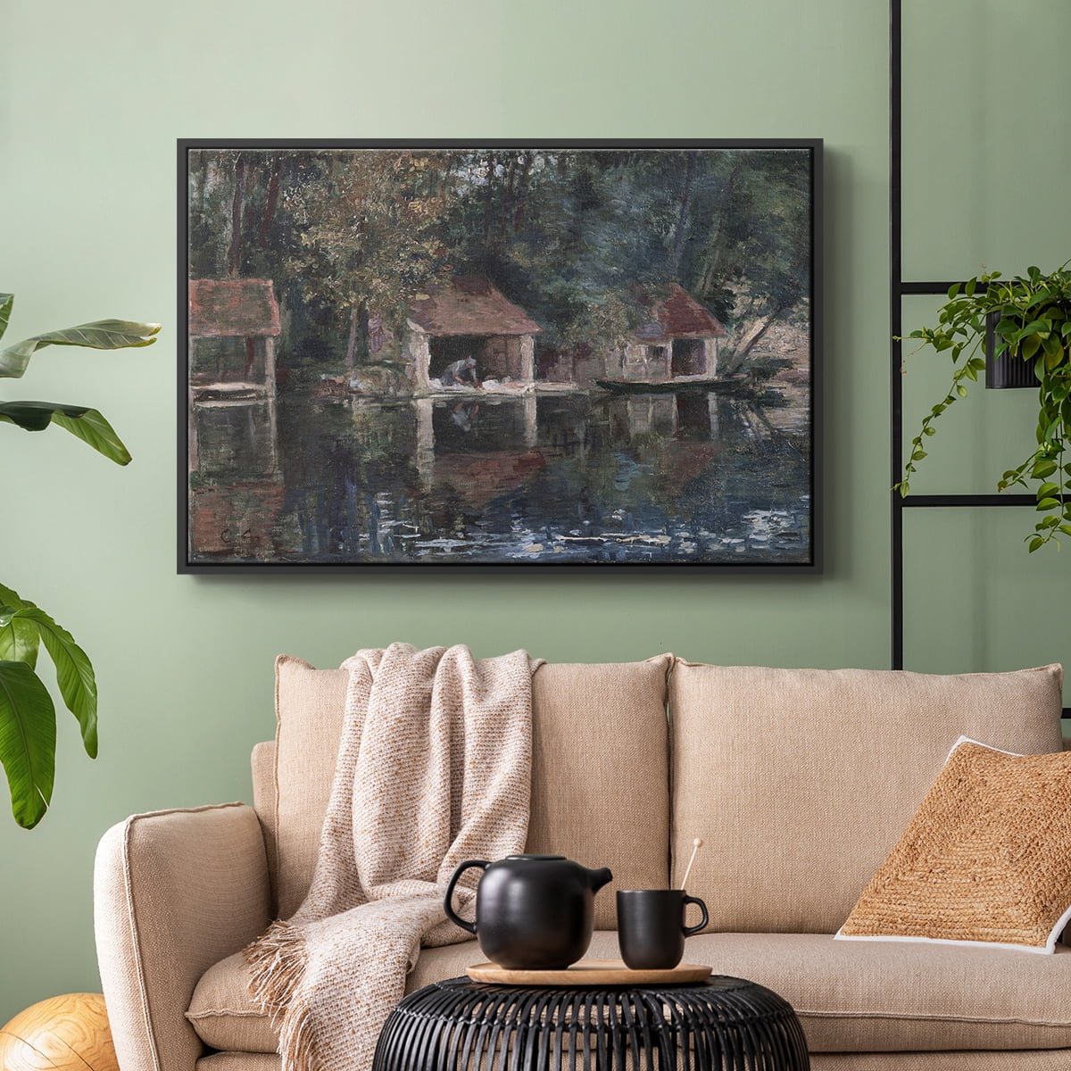 Vintage Landscape-CCCXCVIII By Wexford Home Framed in Black Wood Gallery Wrapped Canvas 27 in. x 41 in.