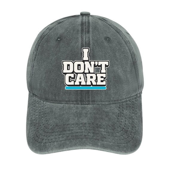 I Dont Care Gray Adjustable Baseball Cap for Men Women, Classic Casual Snapback Hat