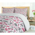 thumbnail image 5 of Ambesonne Feminine Duvet Cover Set, Lipstick Purse Powder Dots, 2-Calking, Purpleblue Pink, 5 of 7