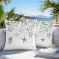 thumbnail image 4 of Jellyfish Starfish Shells Outdoor Pillow Covers Pack of 2 Sage Green Leaf Summer Ocean Waterproof Throw Pillow Covers Decorative Cushion Cases for Patio Garden Tent Balcony Couch 26x26 inch, 4 of 8