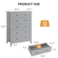 thumbnail image 3 of 5-Drawer Tall Dresser for Bedroom,Modern and Stylish Dresser,Deep Drawers and Nickel Round Handle,5 Chest of Drawer Dresser,Wood Organizer Dresser with Ample Storage Space for Bedroom,Living Room, 3 of 9