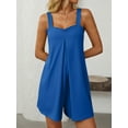thumbnail image 6 of Awdenio Summer Casual Rompers For Women Loose Comfy Short Jumpsuits Sleeveless One Piece Beach Jumpers With Pockets, 6 of 8