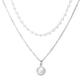 thumbnail image 1 of Collar con colgante de perlas falsas Nikou cadena de clavícula de perlas artificiales plata, 1 of 1